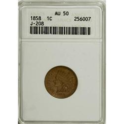1858 P1C Indian Cent, Judd-208, Pollock-253-254,