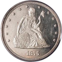 1875 20C J-1407 PR64 PCGS