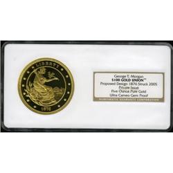 5 Oz Gold "1876 $100" Copy NGC