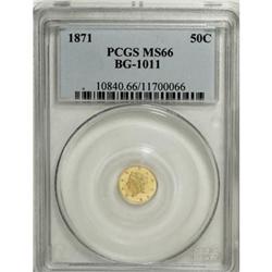 1871 50C Liberty Round 50 Cents, BG-1011, R.2,