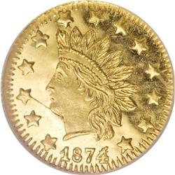 1874/3 50C Indian Round 50 Cents, BG-1052, High