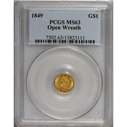1849 G$1 Open Wreath MS63 PCGS