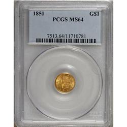 1851 G$1 MS64 PCGS