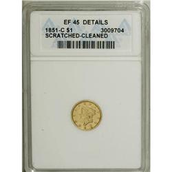 1851-C Gold $1 XF45 Details ANACS
