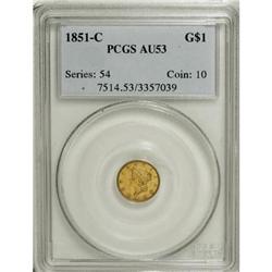 1851-C G$1 AU53 PCGS