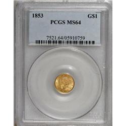 1853 G$1 MS64 PCGS