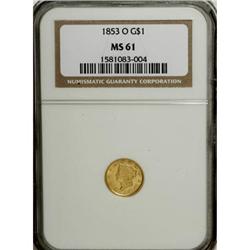 1853-O G$1 MS61 NGC