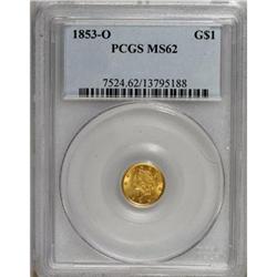 1853-O G$1 MS62 PCGS
