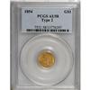 Image 1 : 1854 G$1 Type Two AU58 PCGS