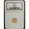 Image 3 : 1861 G$1 MS66 NGC