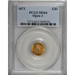 1873 G$1 Open 3 MS64 PCGS