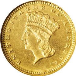 1873 G$1 Closed 3 MS62 NGC