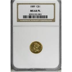 1889 G$1 MS64 Prooflike NGC