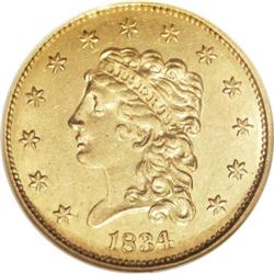 1834 $2 1/2 Classic MS60 NGC