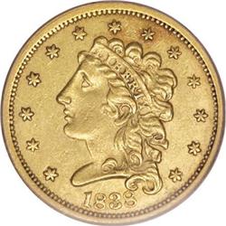 1838 $2 1/2 AU55 PCGS