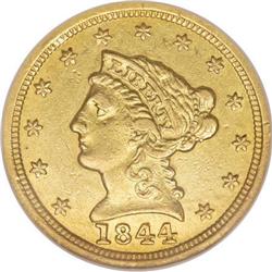 1844-D $2 1/2 AU55 NGC