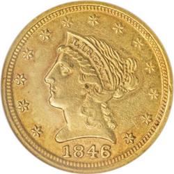 1846-D $2 1/2 AU58 NGC