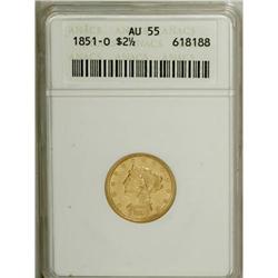 1851-O $2 1/2 AU55 ANACS
