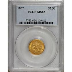 1852 $2 1/2 MS62 PCGS