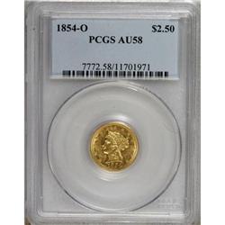 1854-O $2 1/2 AU58 PCGS