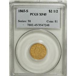 1865-S $2 1/2 XF45 PCGS