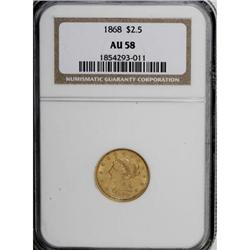 1868 $2 1/2 AU58 NGC