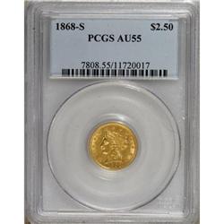 1868-S $2 1/2 AU55 PCGS