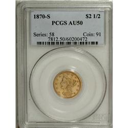 1870-S $2 1/2 AU50 PCGS