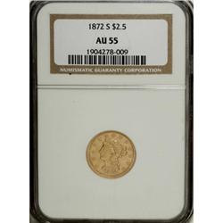 1872-S $2 1/2 AU55 NGC