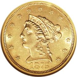 1875-S $2 1/2 MS61 NGC