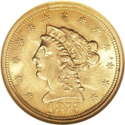 1875-S $2 1/2 MS62 NGC