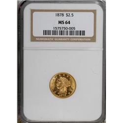 1878 $2 1/2 MS64 NGC
