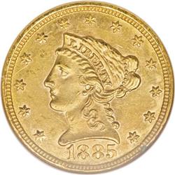 1885 $2 1/2 AU58 Details ANACS