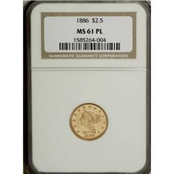 1886 $2 1/2 MS61 NGC