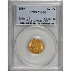 1889 $2 1/2 MS64 PCGS
