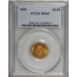 1891 $2 1/2 MS63 PCGS