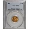 Image 1 : 1891 $2 1/2 MS63 PCGS