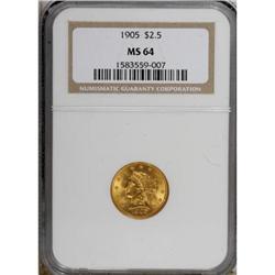 1905 $2 1/2 MS64 NGC