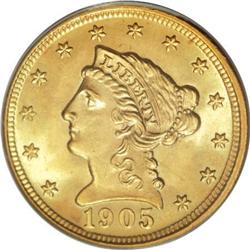 1905 $2 1/2 MS65 PCGS