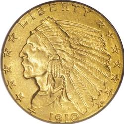 1910 $2 1/2 MS64 PCGS