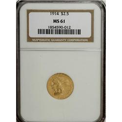 1914 $2 1/2 MS61 NGC