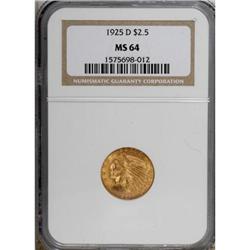 1925-D $2 1/2 MS64 NGC