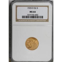 1925-D $2 1/2 MS64 NGC