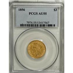 1856 $3 AU55 PCGS