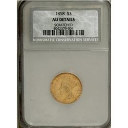 1858 $3 AU Details NCS