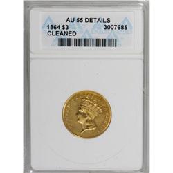 1864 $3 AU55 Details ANACS