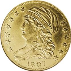1807 $5 Bust Left AU55 ANACS