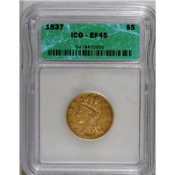 1837 $5 XF45 ICG