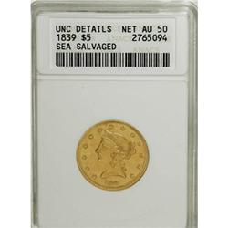 1839 $5 Unc. Details ANACS