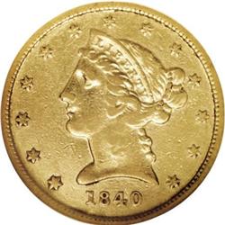 1840-D $5 Small D VF35 NGC